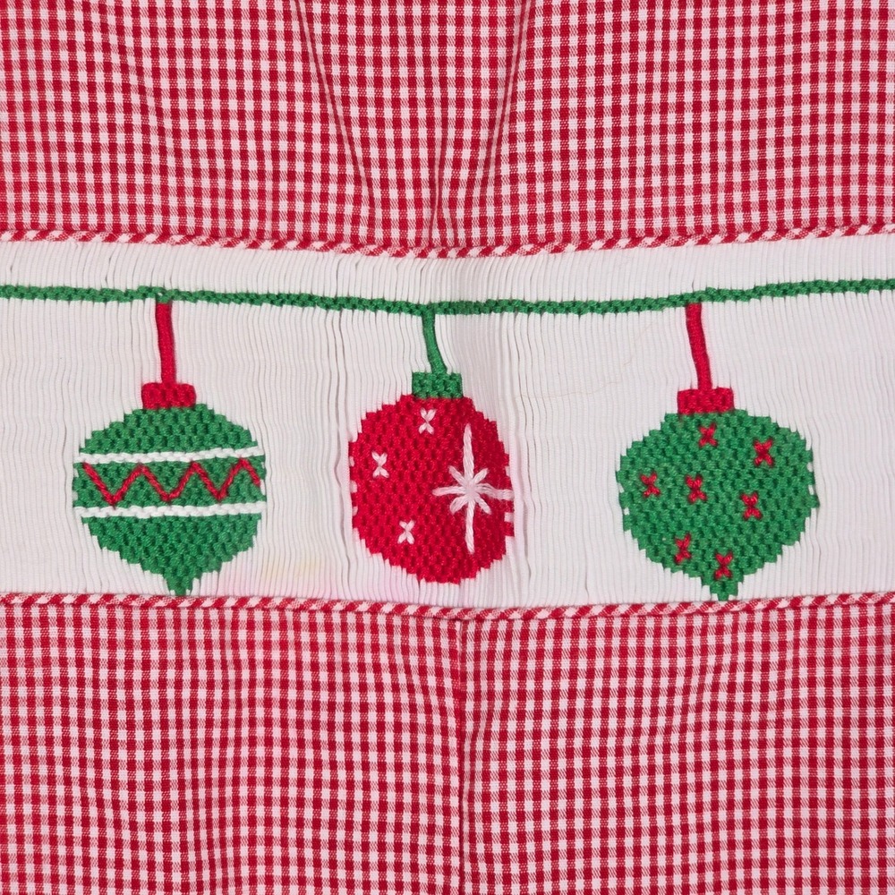 Southern Sunshine Boy Smocked Jumper One‎ Piece Romper Christmas Gingham 6M Red - Picture 4 of 11